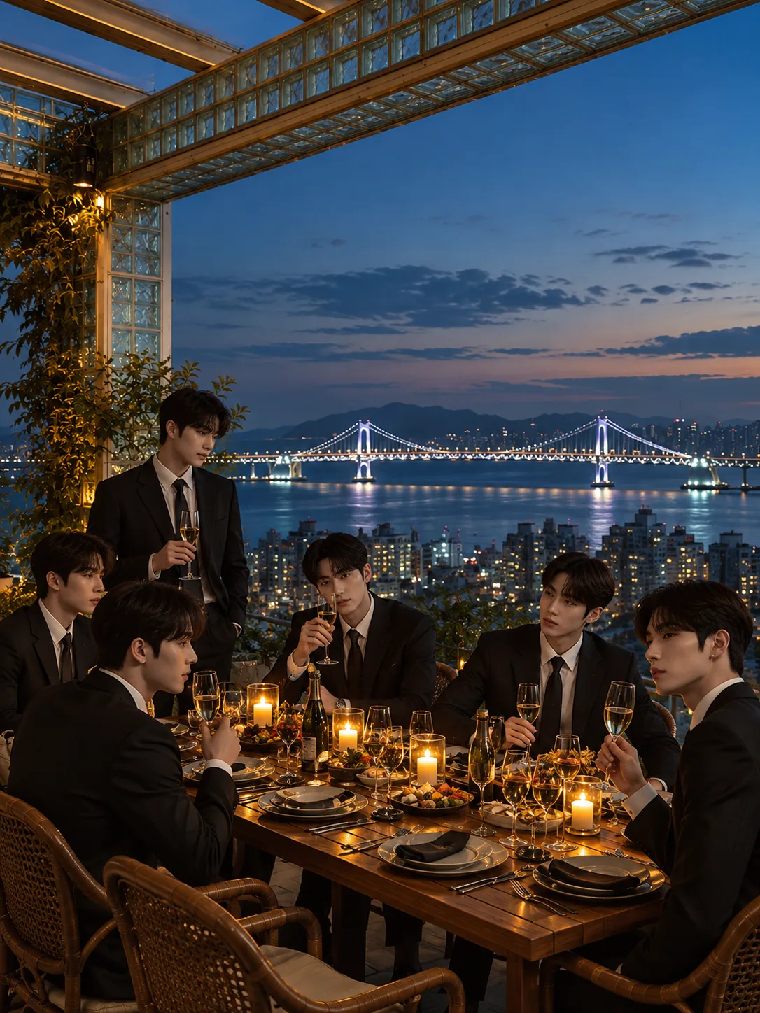 원목 루버 · 통창 · 광안대교